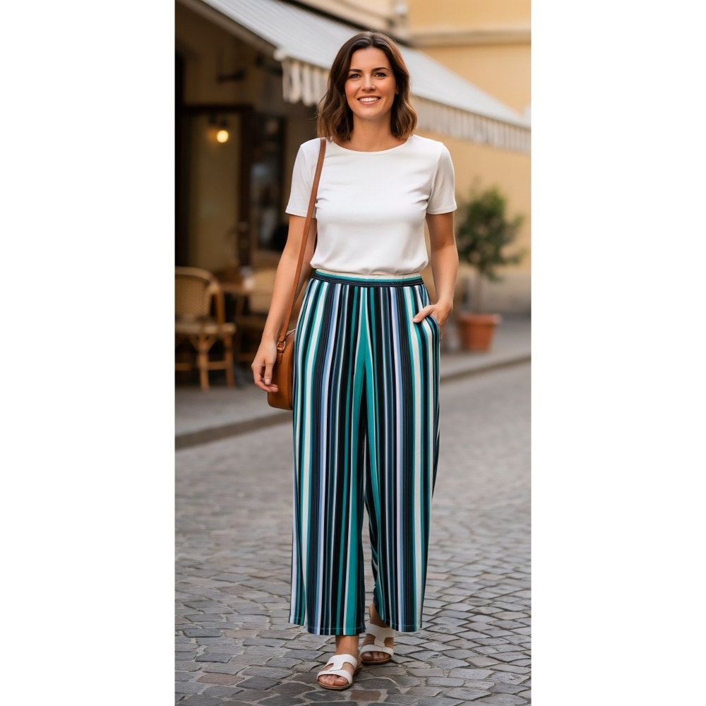 Beige by eci Striped Palazzo Pants